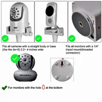 Support universel pour moniteur de bébé, support de caméra pour bébé en silicone Flexible blanc plus long, support de caméra IP idéal, tige de berceau sans trou 5