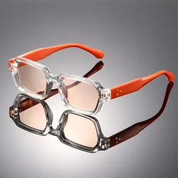 Vintage - Inspired Luxury Square Full - Frame Decorative Eyewear (Orange)