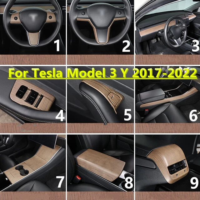 Wood Grain Steering Wheel Strip Cover Trim Dashboard Center Console Wrap  Panel For Tesla Model 3 Y 2017 2018 2019 2020 2021 2022 - Interior  Mouldings - AliExpress