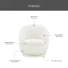 Better Homes & Gardens Mira Kids Swivel Chair, Cream Faux Shearling 2
