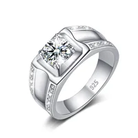 Szjinao 2025 Trend 1 Carat Moissanite Engagement Mens Rings With Certificate Solid Sterling Silver 925 Luxury Jewelry Dropship D 1