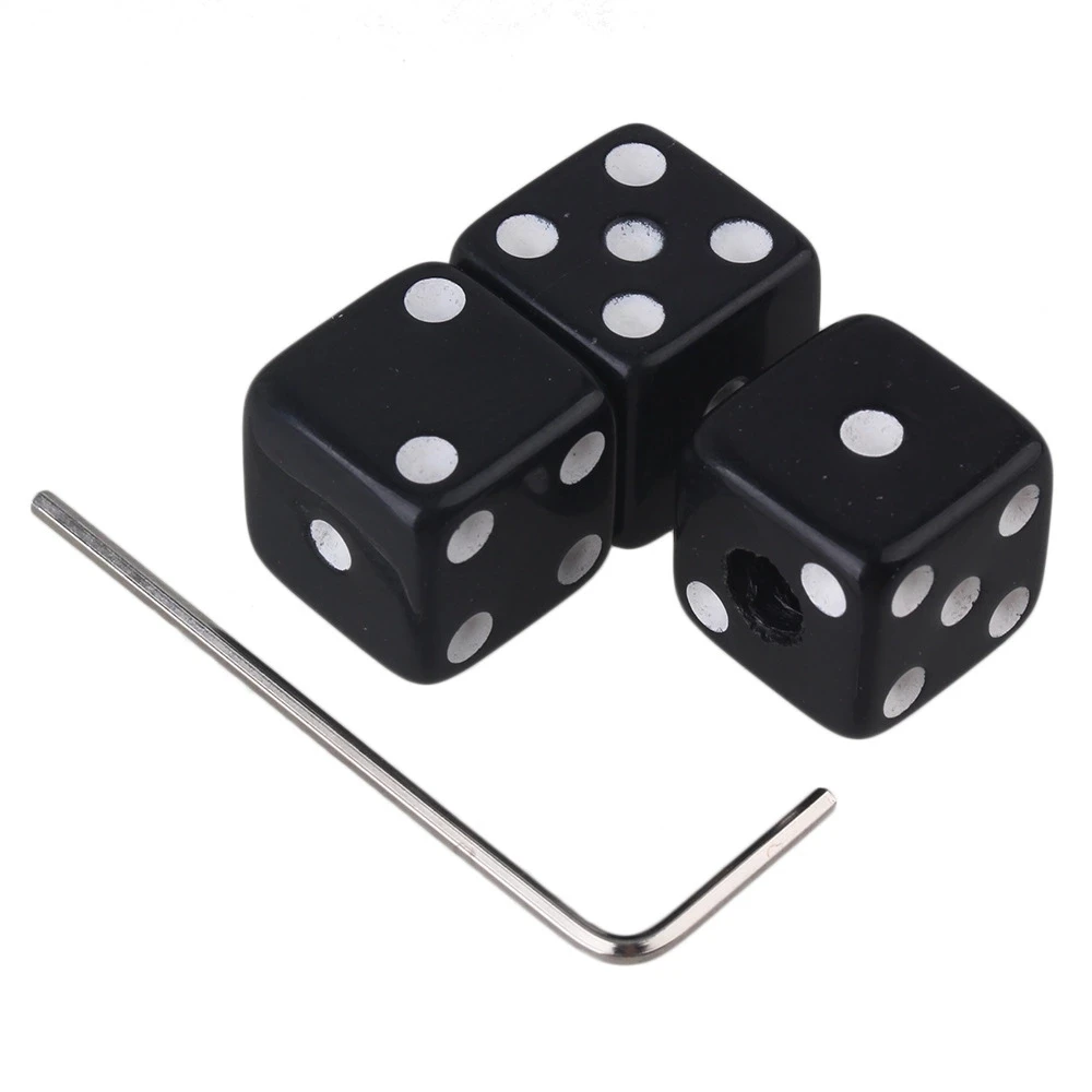 White Plastic Dice Guitar Volume Control Knobs with Wrenches Set of 3