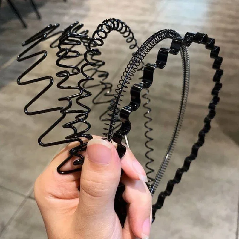 6pcs Fashion Metal Hair Band for Men Women Unisex Black Wavy Hair Head Hoop Band Sports Headband Hairband Hair Accessories Gift 2 6pcs Fashion Metal Hair Band for Men Women Unisex Black Wavy Hair Head Hoop Band Sports Headband Hairband Hair Accessories Gift 2