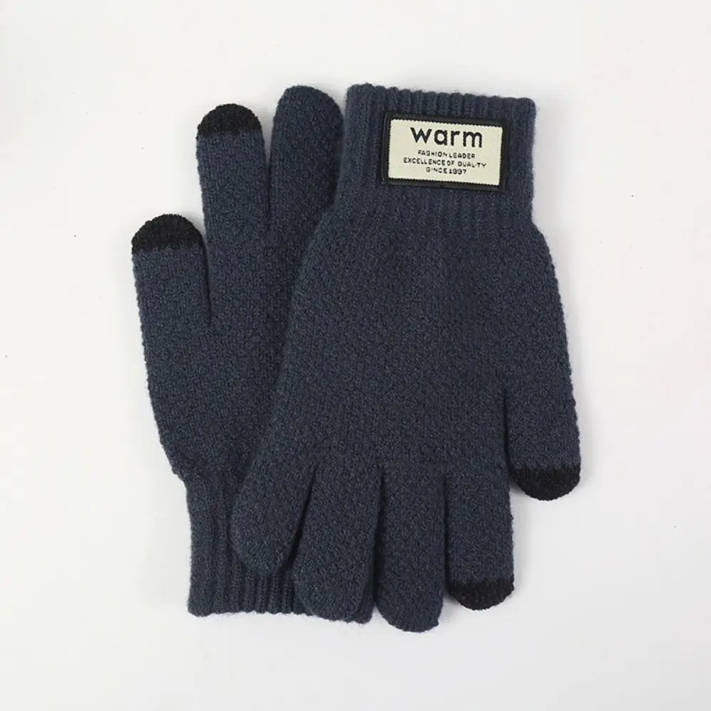 New Touchable Screen Winter Gloves Warm Knitted Touch Screen Gloves Full Finger Windproof Cold Proof Gloves Outdoor Sports
