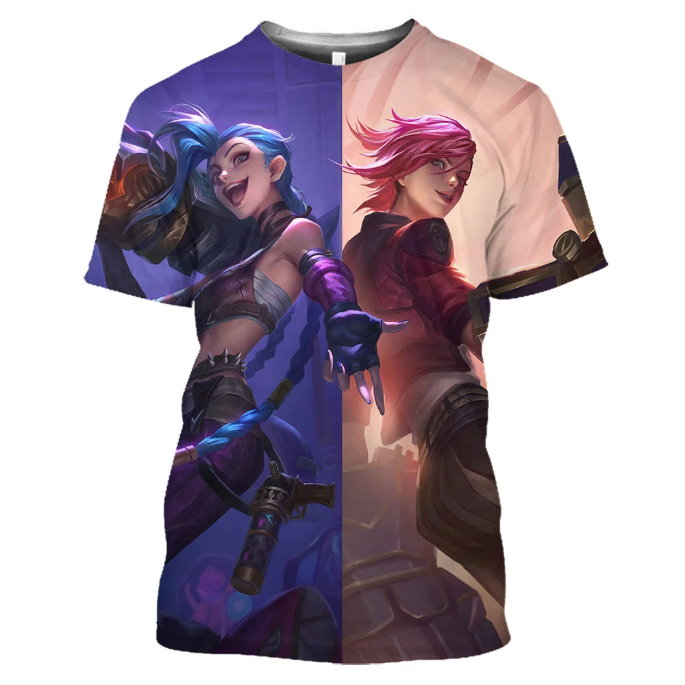 SONSPEE League of Legends Arcane T-Shirt 3D Men Women Fashion Anime Game  LOL Punk Tshirt Jinx Shirt Gaming Tee Hero Clothing Top - AliExpress