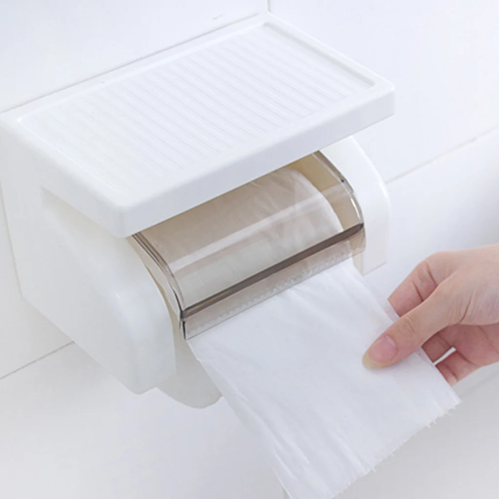 

High Quality 1/2PCS Durable Plastic Toilet Paper Holder Tissue Box Holder Roll Paper Bracket Waterproof Bathroom Accessories