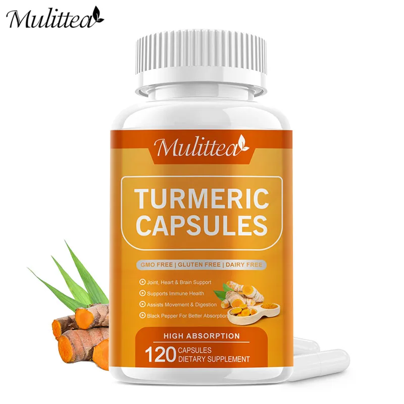 Mulittea Coenzyme Turmeric with Piperine Capusles-Enhanced Bioavailability for Joint Knee Support Helps Inflammatory Response