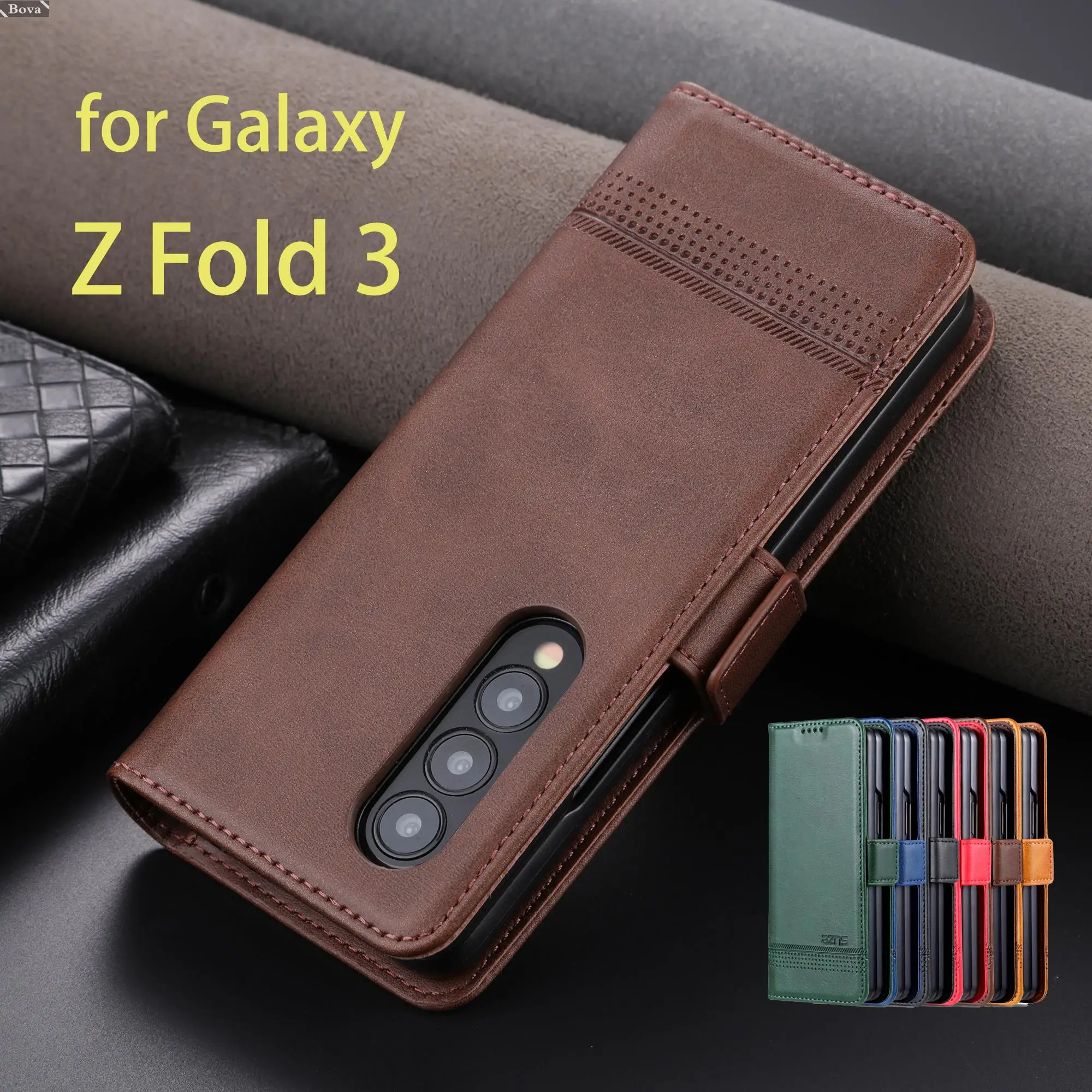 

Роскошный Магнитный кожаный чехол-книжка для Samsung Galaxy Z Fold3 / Z Fold 3