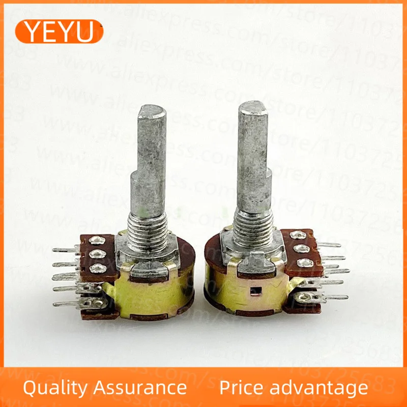 Type 16 6-pin Dual B100K With Stepping Power Amplifier Loudspeaker High And Low Volume Potentiometer Half Shaft 2PCS