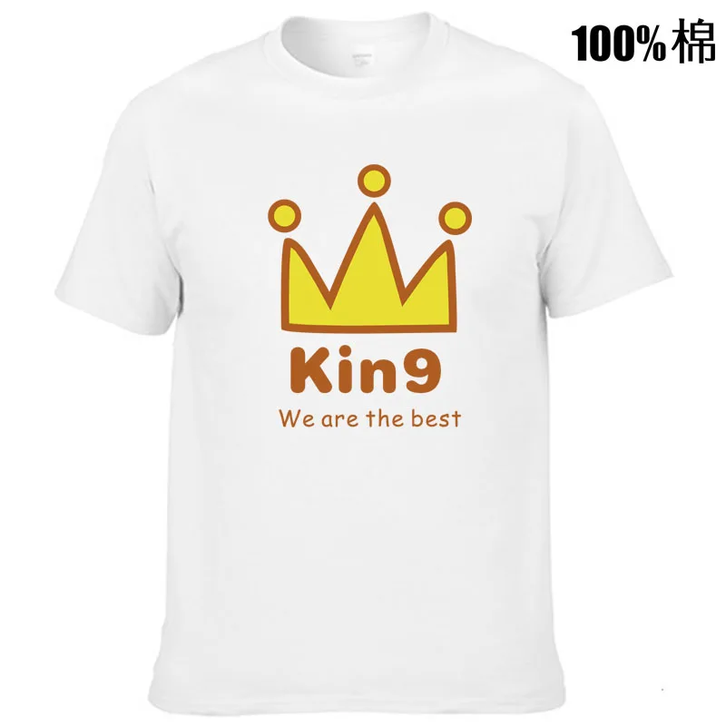 Футболка для влюбленных King Queen, Императорская Женская одежда для пар, Новинка лета 2021, повседневные топы с круглым вырезом