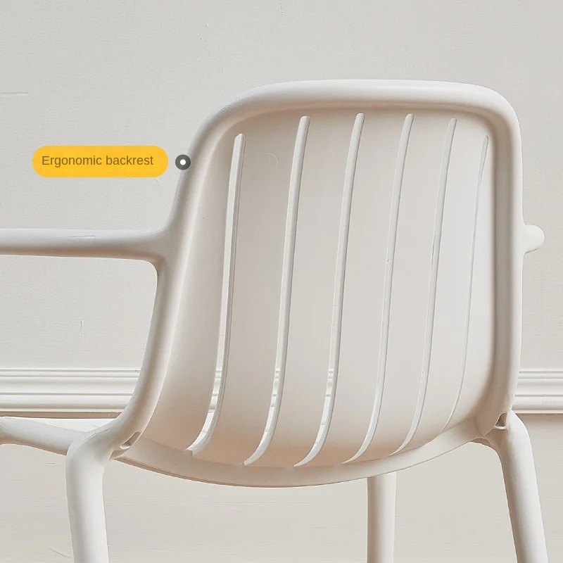 Plastic Dining Chair Home Stacked Nordic Chair Simple Armrest Armchair Ins Restaurant Dining Table And Stool