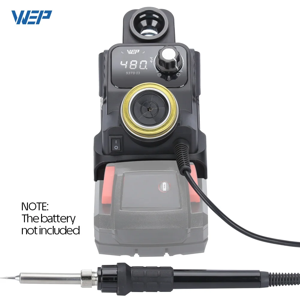 WEP Cordless Soldering Station Digital Electric Soldering Iron Kit For DEWALT MAKITA MILWAUKEE Battery, For SMD PCB Phone Repair