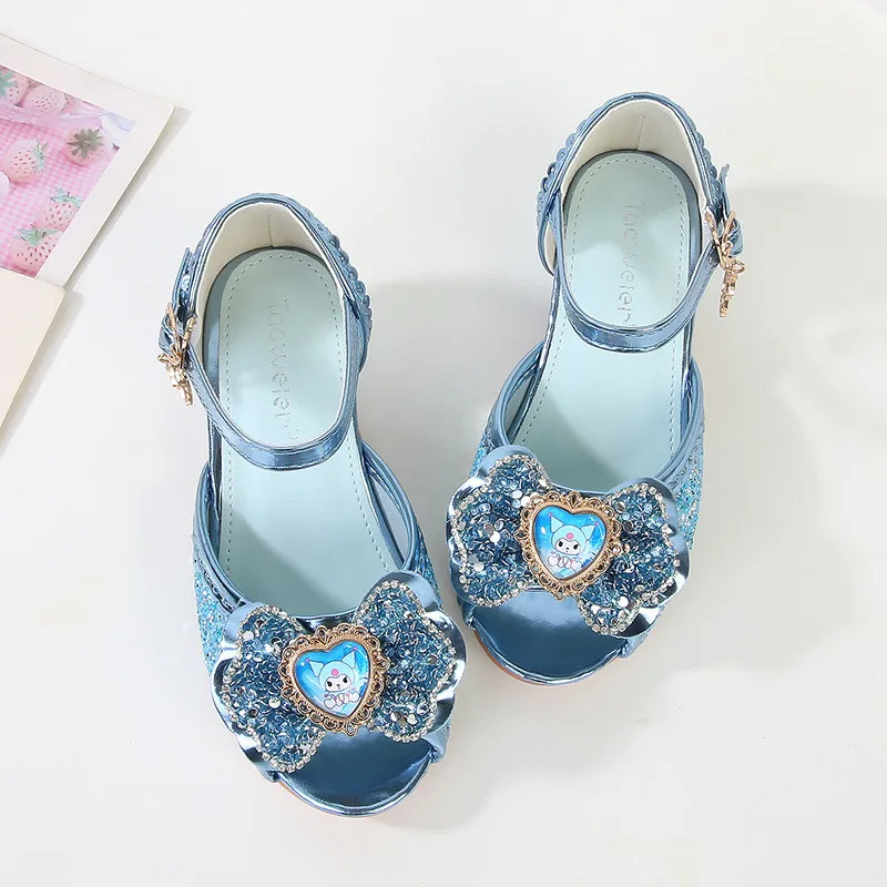 Girl's High Heel Shoes Summer Cartoon Kuromi Children Princess