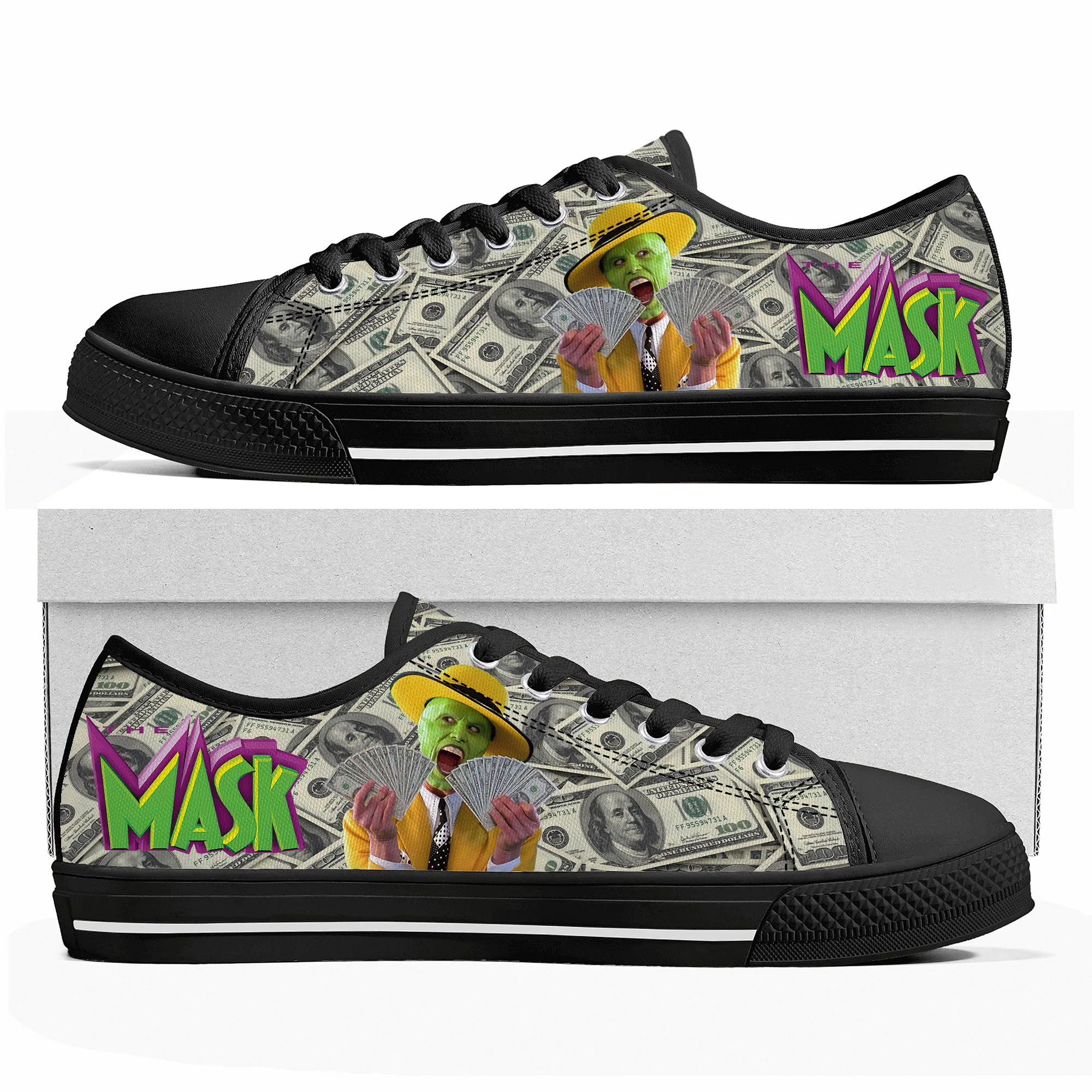 

The Mask Movie Low Top Sneakers Mens Womens Teenager Canvas High Quality Sneaker Casual Custom Made Shoes Customize DIY Shoe