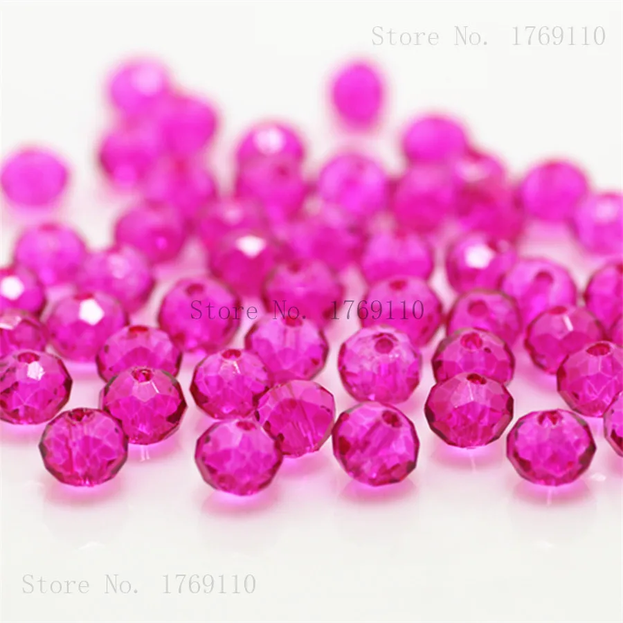 Olive Green Faceted Crystal Glass Rondelle Beads - 50pcs