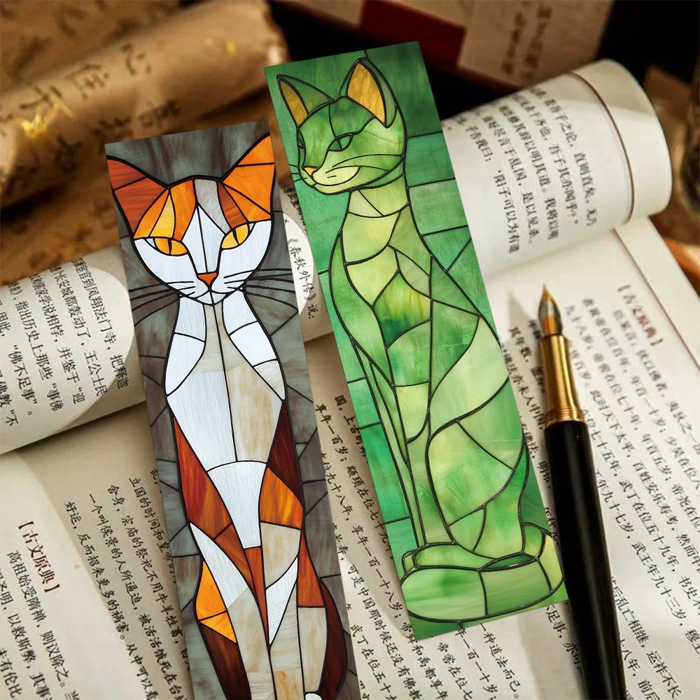 Cat Glass Textured Bookmarks 30pcs for Reading Book Marking