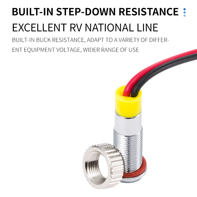 6/8/10/12/16mm LED Waterproof Metal Work Indicator Light Small Power LED Panel Signal Light 6V12V24V220V