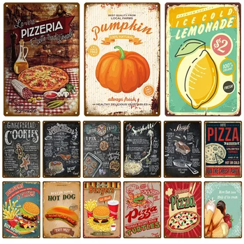 Segno di metallo delicato Fast Food piatto targa di latta targa ristorante Vintage Home Bar Cafe cucina Poster in metallo accessori per la decorazione della parete 1