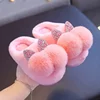 Baby Girls Cotton Slippers 2022 New Winter Children's Shiny Sequins Fur Slippers Boys Home Indoor Shoes Anti-slip Kids Slippers 1