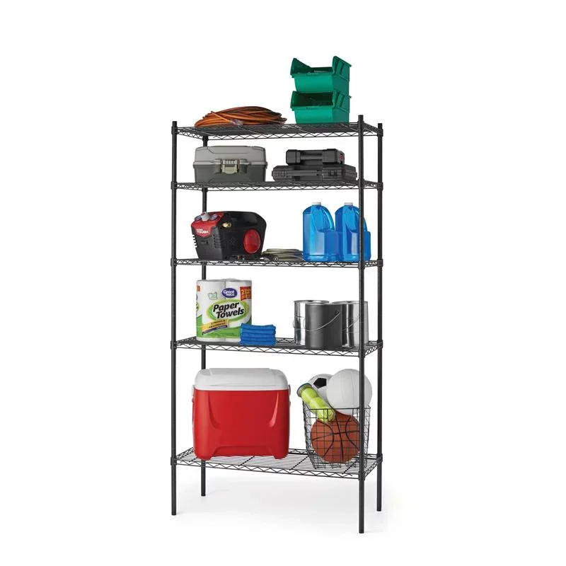 

Hyper Tough 5 Tier Wire Shelf Unit Black, 1750 lb Capacity kitchen items kitchen storage