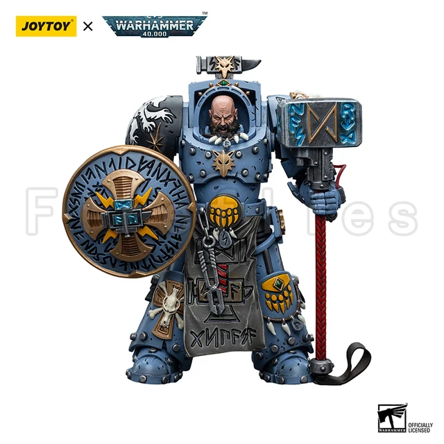 1/18 JOYTOY Action Figure 40K Space Wolves Arjac Rockfist Anime Model Toy