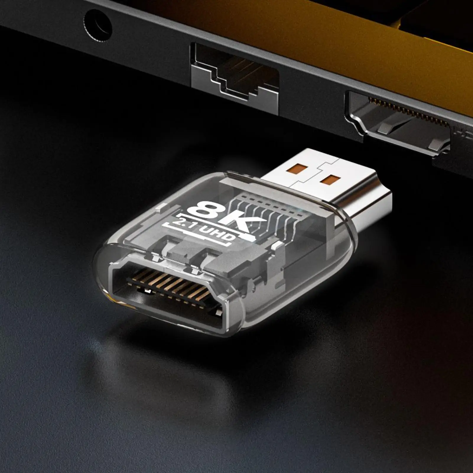 Video Adapter 8k 60Hz Bidirectional Connector Video Male to Female Converter for Audio Computer Laptop TV HDTV Projector Desktop