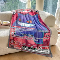 6 Sizes Pokémon Card Gengar Printed Blanket Flannel Fluffy Soft Blanket for Adult Sofa Bed Car Travel Camping Picnic for Gits 1