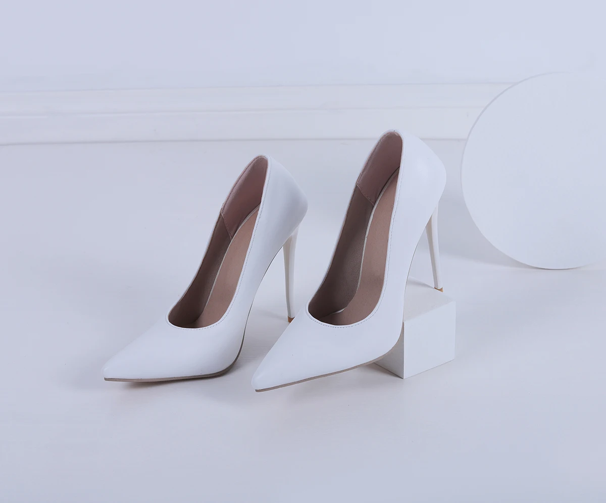 High Heels für Damen, Stiletto-Absätze für Partys, Brautschuhe, elegante Pumps mit spitzer Zehenpartie, Designer-Pumps im neuen Stil, Übergrößen 47, günstiger Ausverkauf, schwarze, rote, weiße Leder-High-Heels, matt, einfarbig – Detail 32