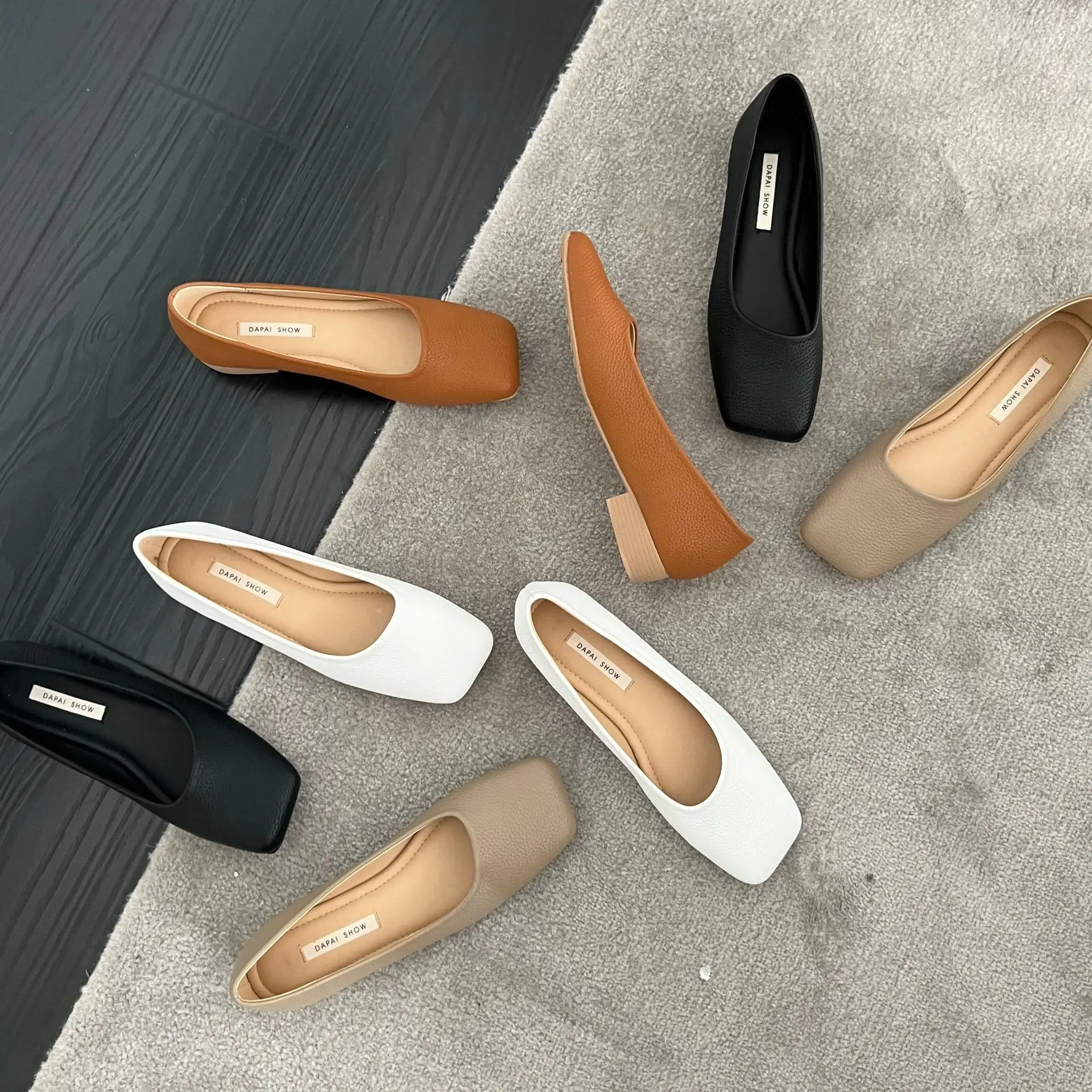 

Early Spring New Style 2023 Korean Style Simple Thick Heel Soft Sole Retro Shallow Mouth Single Shoes Women High Heels Women