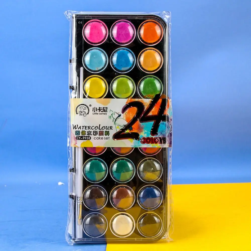 12/18/24/36Colors Solid Watercolor Paint Set Metallic Glitter Plastic Box Watercolor Pigment Painting Pigment Set Students 2
