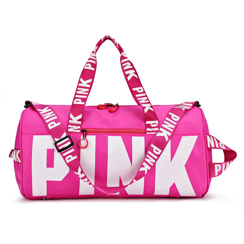 

Women Pink Travel Bag Female Fitness Training Duffle Bag for Trip Large Capacity Waterproof Gym Sport Bag