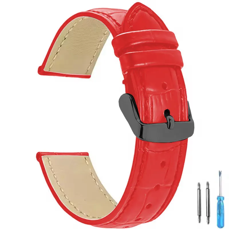 Premium Universal Leather Watch Strap for Men and Women - Elegant Replacement Watchband