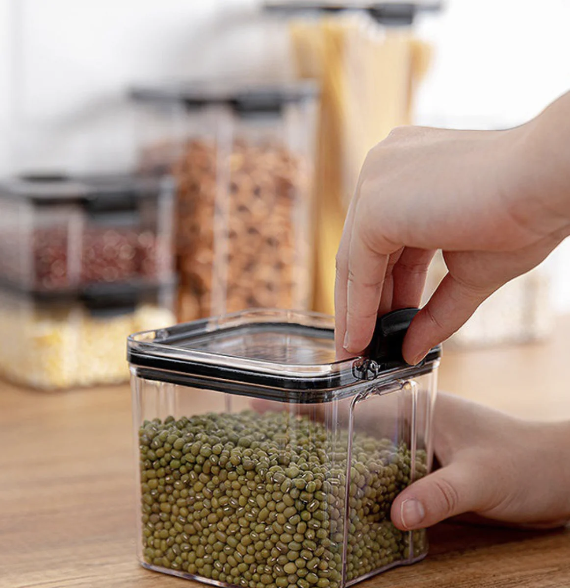 Contenitori ermetici per alimenti con coperchi contenitori per alimenti  secchi in plastica senza BPA per l'organizzazione e la conservazione della  dispensa della cucina - AliExpress