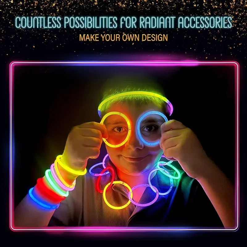 Luminous Colorful Glow Sticks Fluorescence Glowing in The Dark DIY Bracelet Necklace Glowstick For Birthday Wedding Party Decor glow sticks