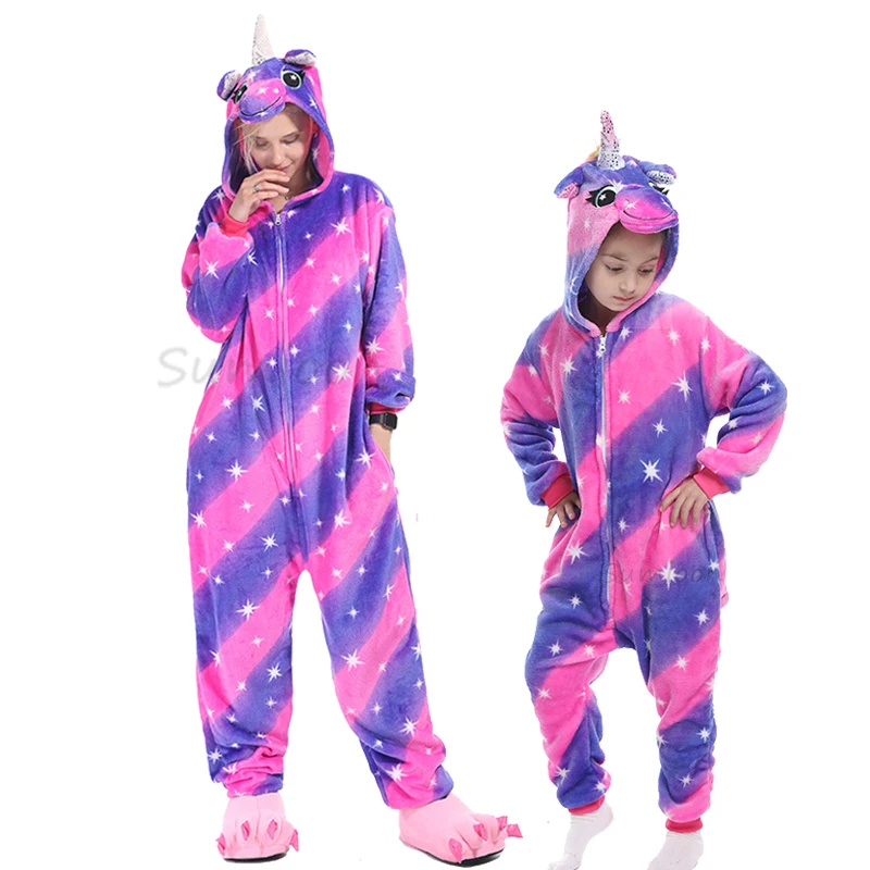 cool baby nightgown Kigurumi Lion Onesie Kids Unicorn Pajamas For Children Animal Cartoon Blanket Baby Costume Winter Boy Girl Licorne Jumspuit best toddler nightgown Sleepwear & Robes