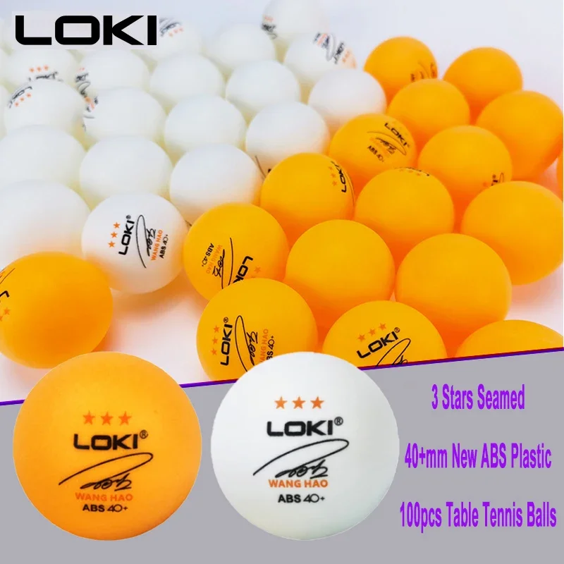 LOKI 3 Stars Seamed Table Tennis Balls 40+mm New ABS Plastic Material Durable Ping Pong Balls for Professional Athletes Training