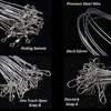 24Pcs Anti Bite Fishing Line Steel Wire Leader With Swivel Double-Lock Snap Accessory Lead Core Leash 25cm 15kg/35lb 2