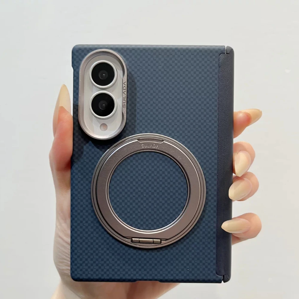 Premium Wide Protective Case with Magnetic Rotating Bracket - High-Quality Hard Shell Phone Cover