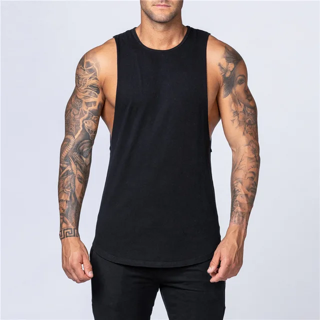 T-shirt en fibre de coton à séchage rapide pour hommes, haut précieux pour la salle de sport, le fitness, le basket-ball, la musculation, la course à pied, les vêtements décontractés 1
