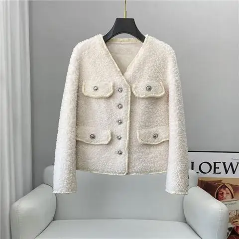 

Women Natural Lamb Woolen Patchwork Fur Jacket Winter Warm Sweet Furry Fluffy Coat Genuine Sheep Shearing Fur Coats Ladies F66