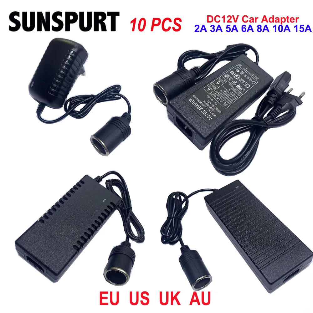 10PC220Vto12V2A3A5A6A10A15APortableCarCigaretteLighter