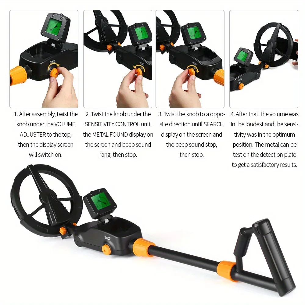 MD1008A Children Metal Detector Gold Pinpointer Portable Underground Gold Treasure Finder Detector Metal Detecting Tool for Kids