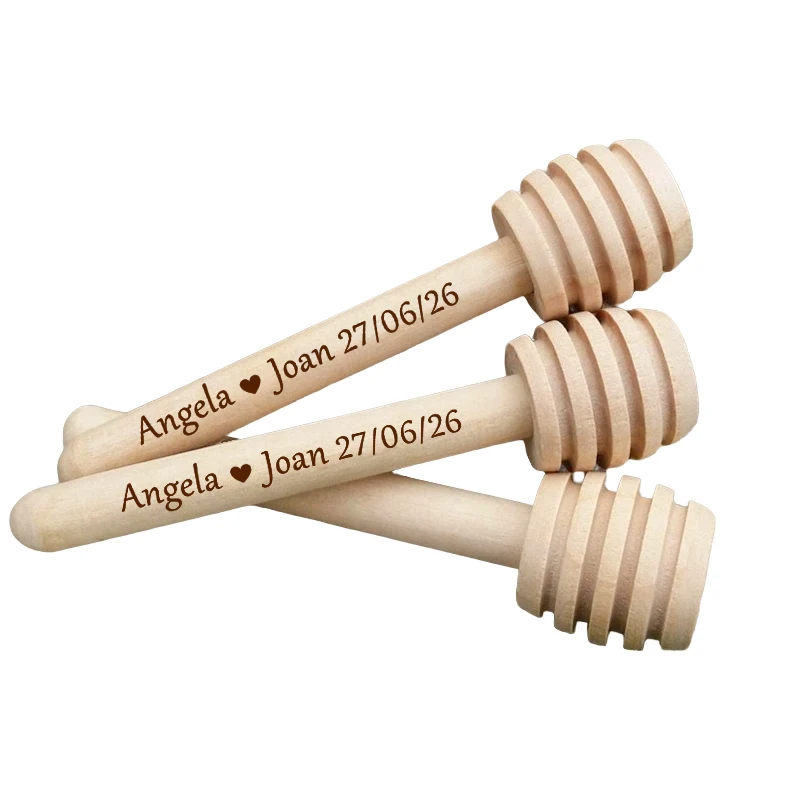 20 PCS Wooden Honey Mixing Stirrer Mini Dipper Sticks Honey Spoon 3