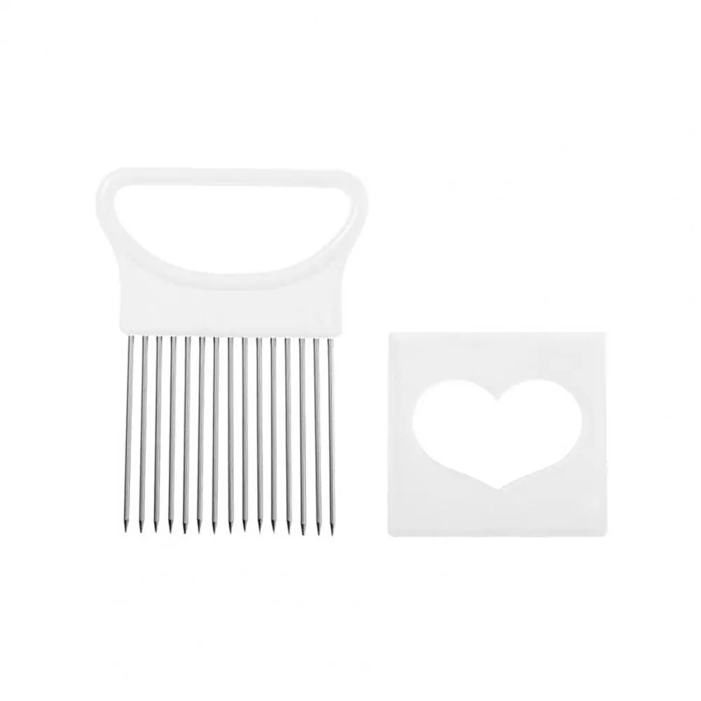 Stainless Steel Onion Holder Non-Slip Handle for Onion Potato Tomato Lemon Slicing Slicer Cutter Kitchen Vegetable Chopper Tool
