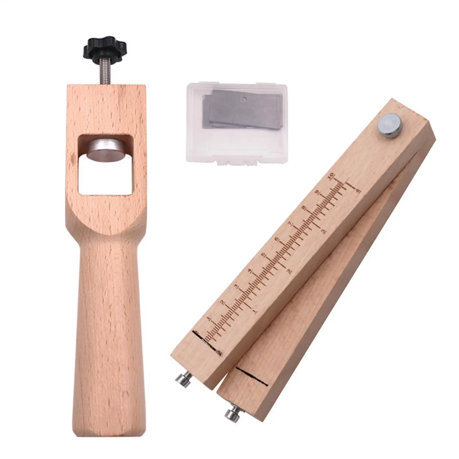 

1PCS Adjustable Leather Strap Cutter With 5 Blades Diy Hand Leather Cutting Strip Cutter Belt Leather Craft Tools Wooden
