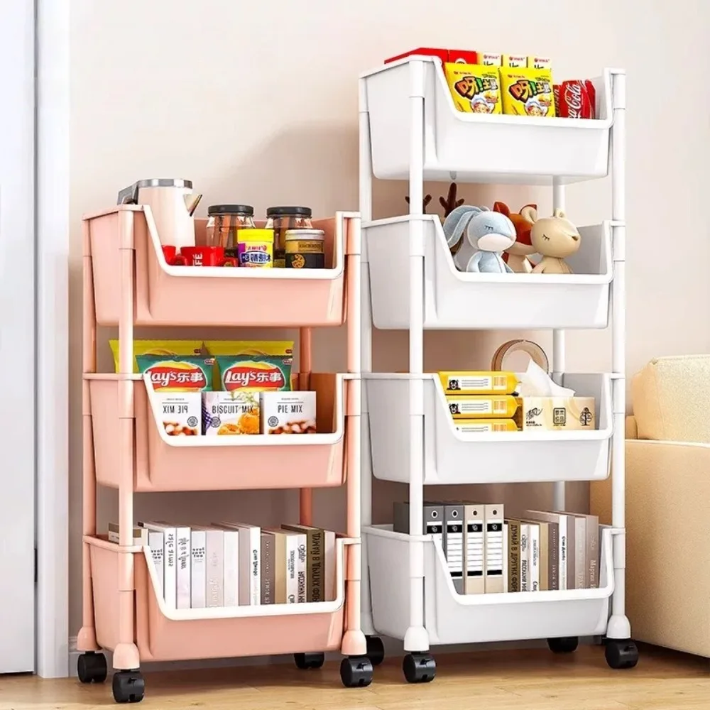 Trolley Bookshelf Multifunctional Cart With Wheels Rack Kitchen Storage Slit Storage Kitchen Slit Home Organizer