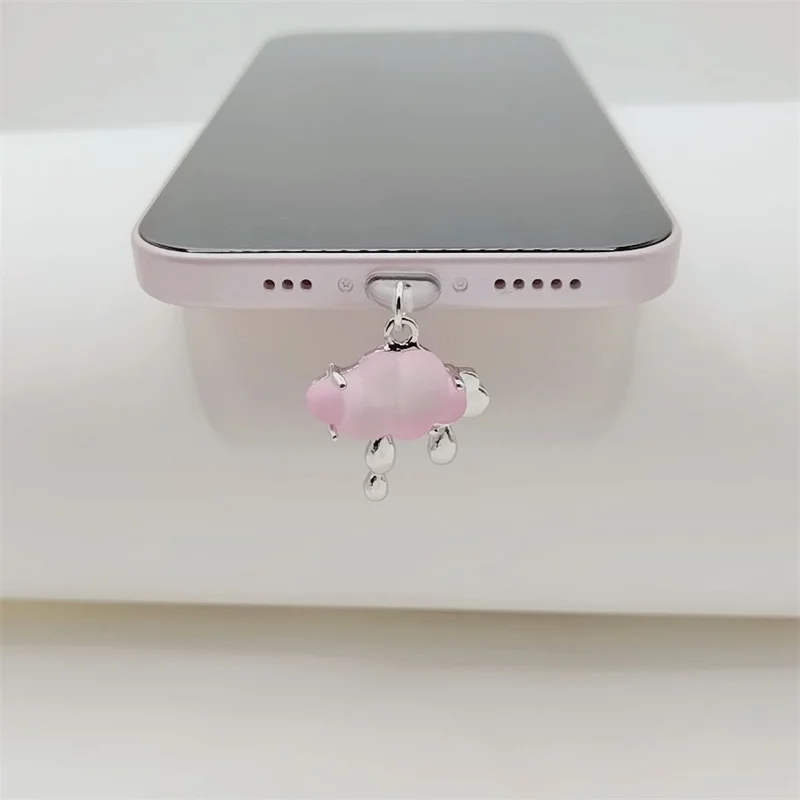 날씨 먼지 플러그 매력 전화 스토퍼 펜던트 충전 포트 플러그 iPhone 유형 C 먼지 보호 Airpods 액세서리에 귀여운