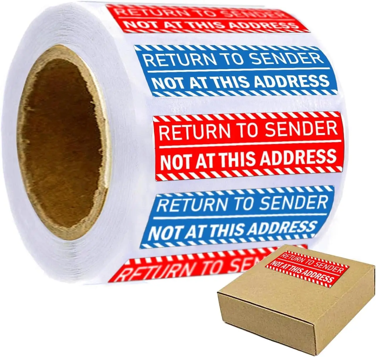 Return to Sender Not at This Address Stickers 1x3 Inch Self Adhesive Transport Cargo Sticker Address Reminder Label 500Pcs