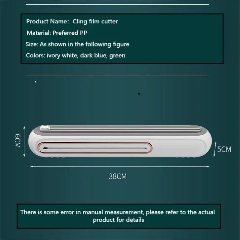 Cling Film Cutter Cling Wrap Dispenser Food Film Dispenser Plastic Wrap Cutter Kitchen Wrap Dispenser Plastic Wrap Dispenser Plastic Wrap Tinfoil Baking Paper Cutting Box Separator Magnetic Suction Refrigerator Kitchen Accessories