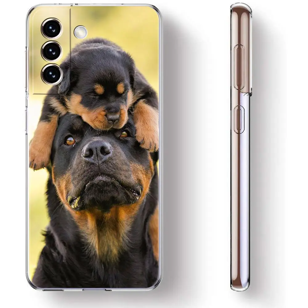 Rottweiler Dog Clear Silicone Phone Case - Soft and Durable Back Cover